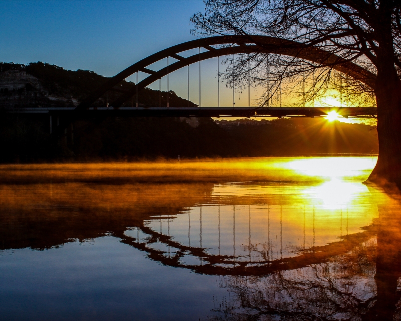 Pennybacker Bridge Sunrise by artist Mike Shay